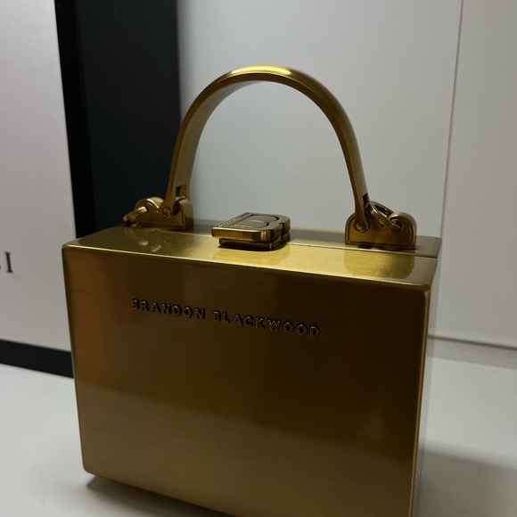 RARE SOLD OUT Brandon Blackwood Gold Trunk Bag - Picture 2 of 2